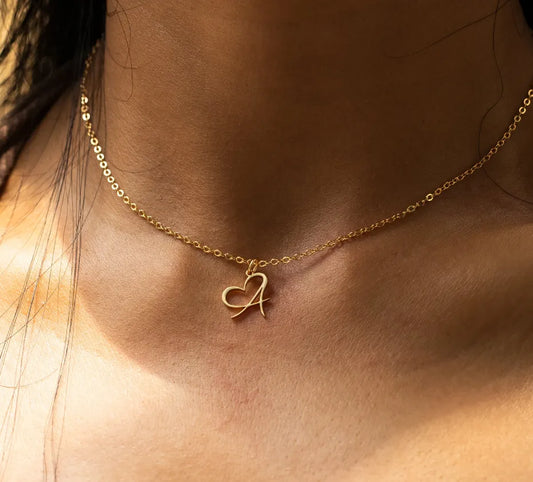 Heart Initial Necklace