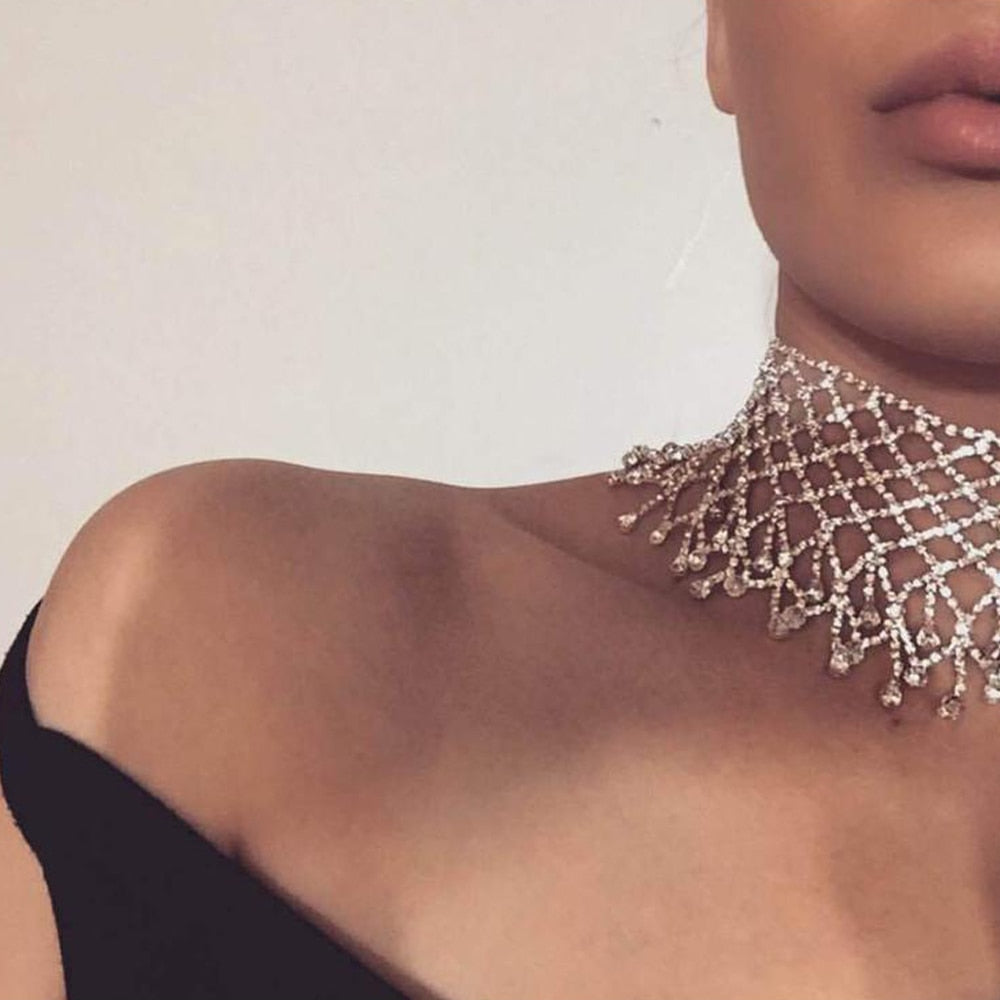 Chain Rhinestone Choker Necklace