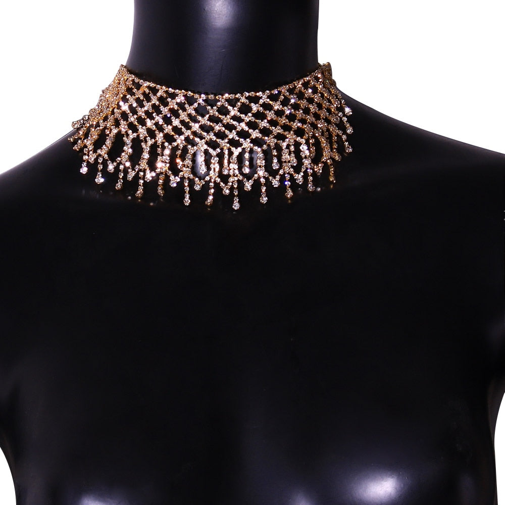 Chain Rhinestone Choker Necklace