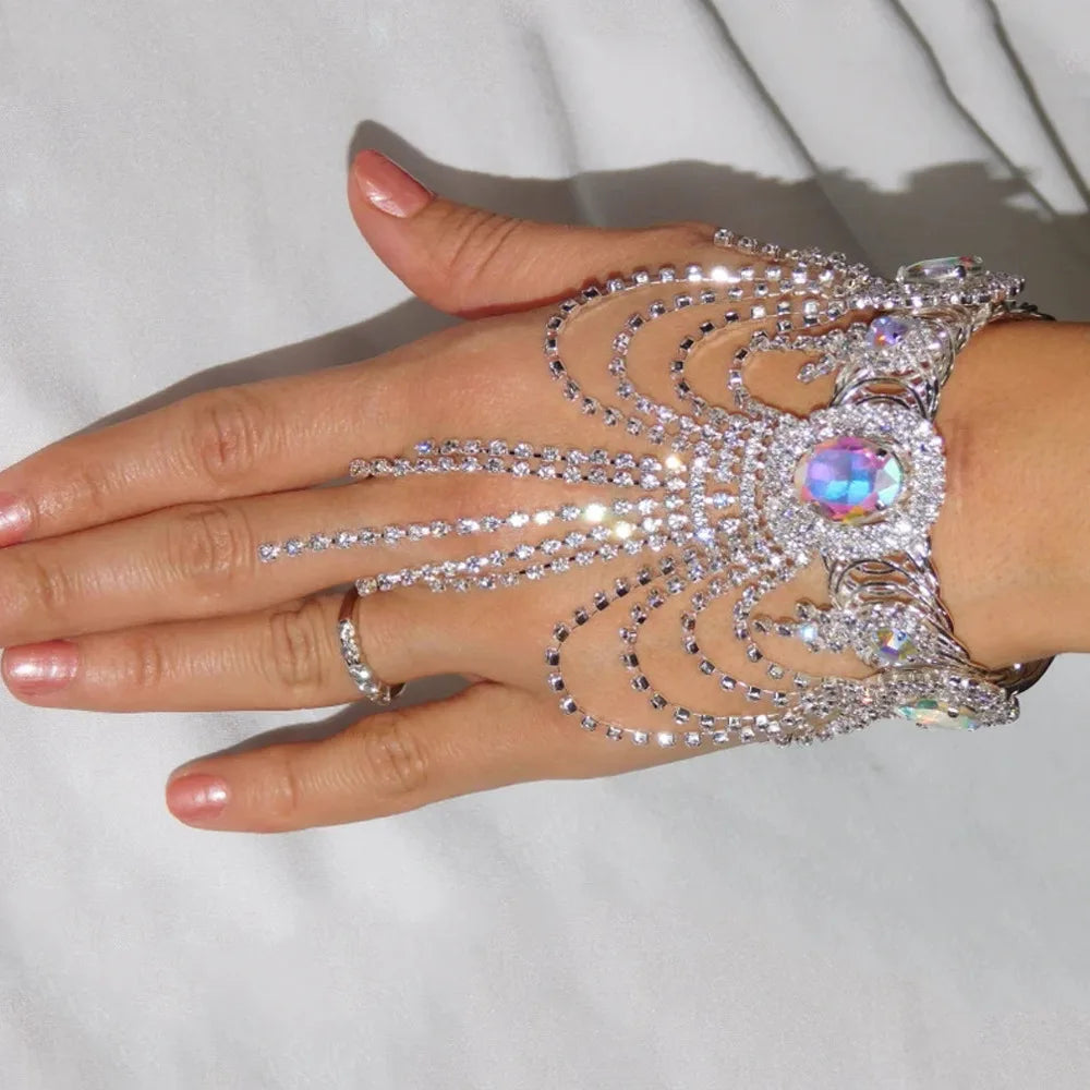 Crystal Tassel  Boho arm  Bangle