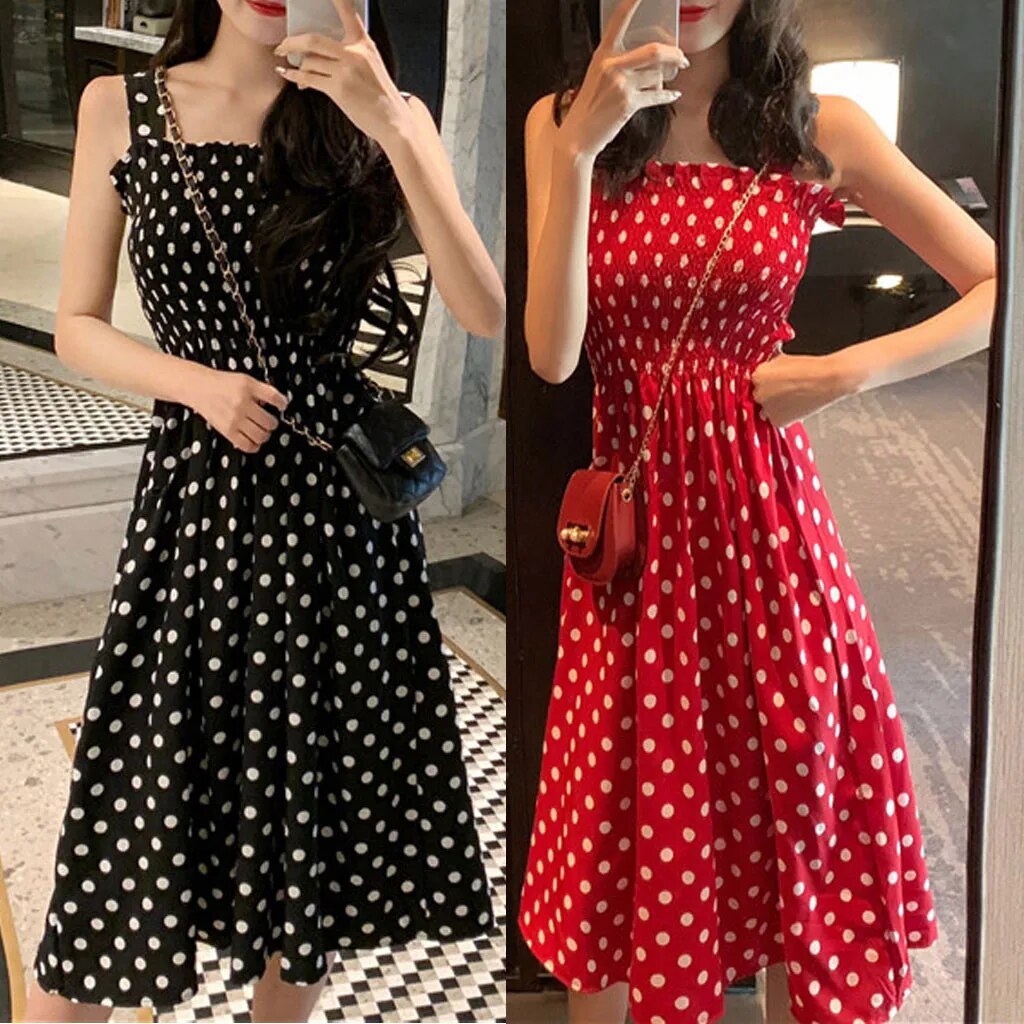 Polka dot casual fashion dress