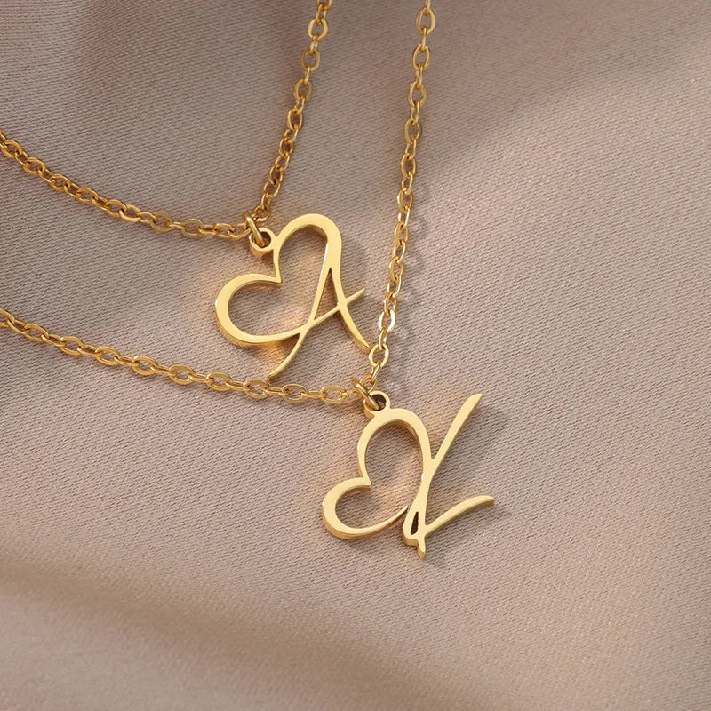 Heart Initial Necklace